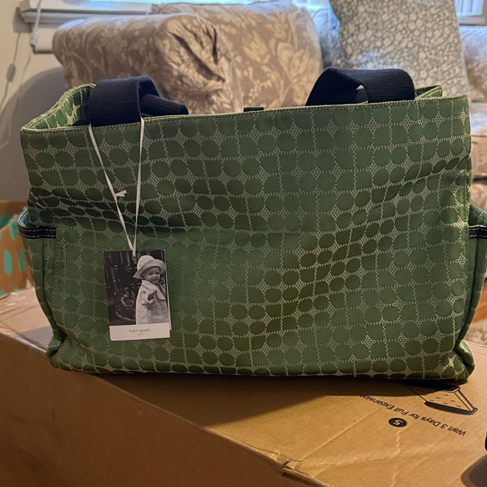 Kate Spade Green Patterned diaper bag